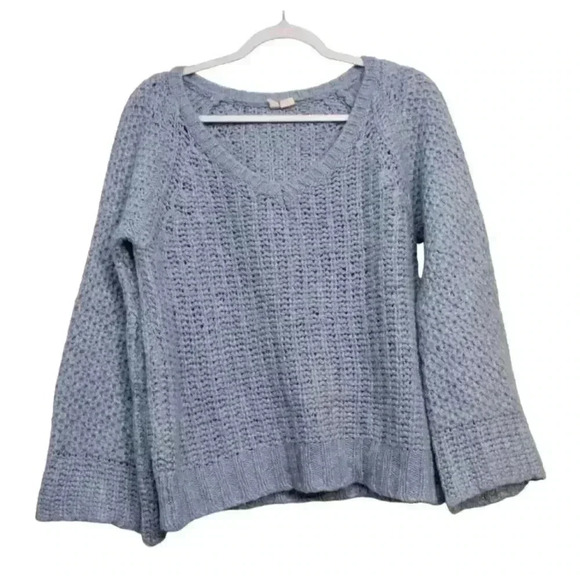 Moth Anthropologie Chunky Knit Sweater Size Large Wool Mohair Preppy Classic - Picture 1 of 12